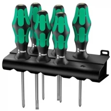 WERA 335/350/355/6 Набор отверток Kraftform Plus Lasertip + подставка, 6 предметов, WE-105622