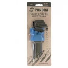 Набор ключей тундра black, TORX Tamper, удлиненные, CrV, TT10 - TT50, 9 шт.