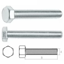 Болт М16х65 мм шестигр., цинк, кл.пр. 5.8, DIN 933 (5 кг) STARFIX (SMV1-23518-5)